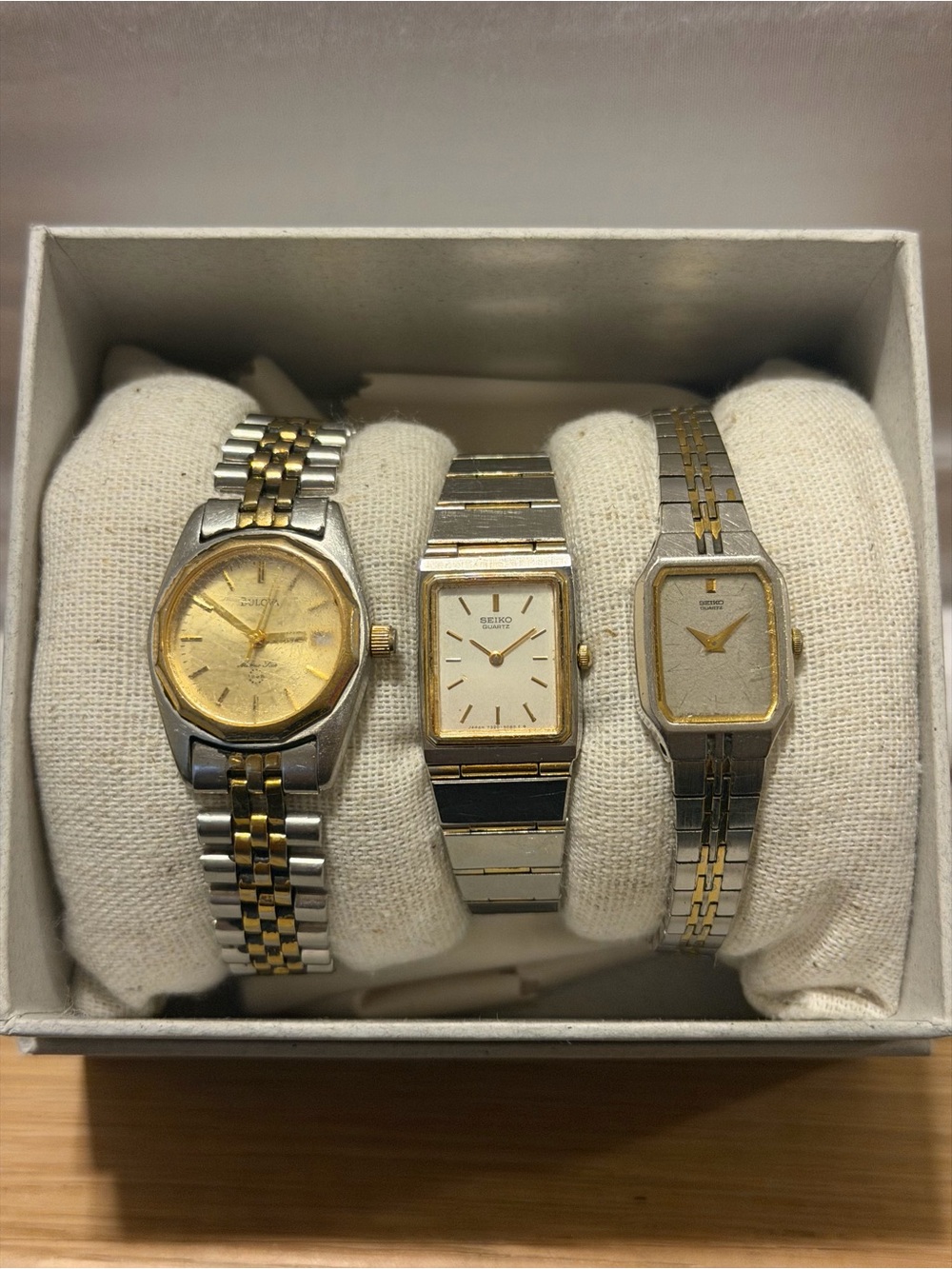 Seiko Two-Tone Silver and Gold Ladies Watch Lot (3)